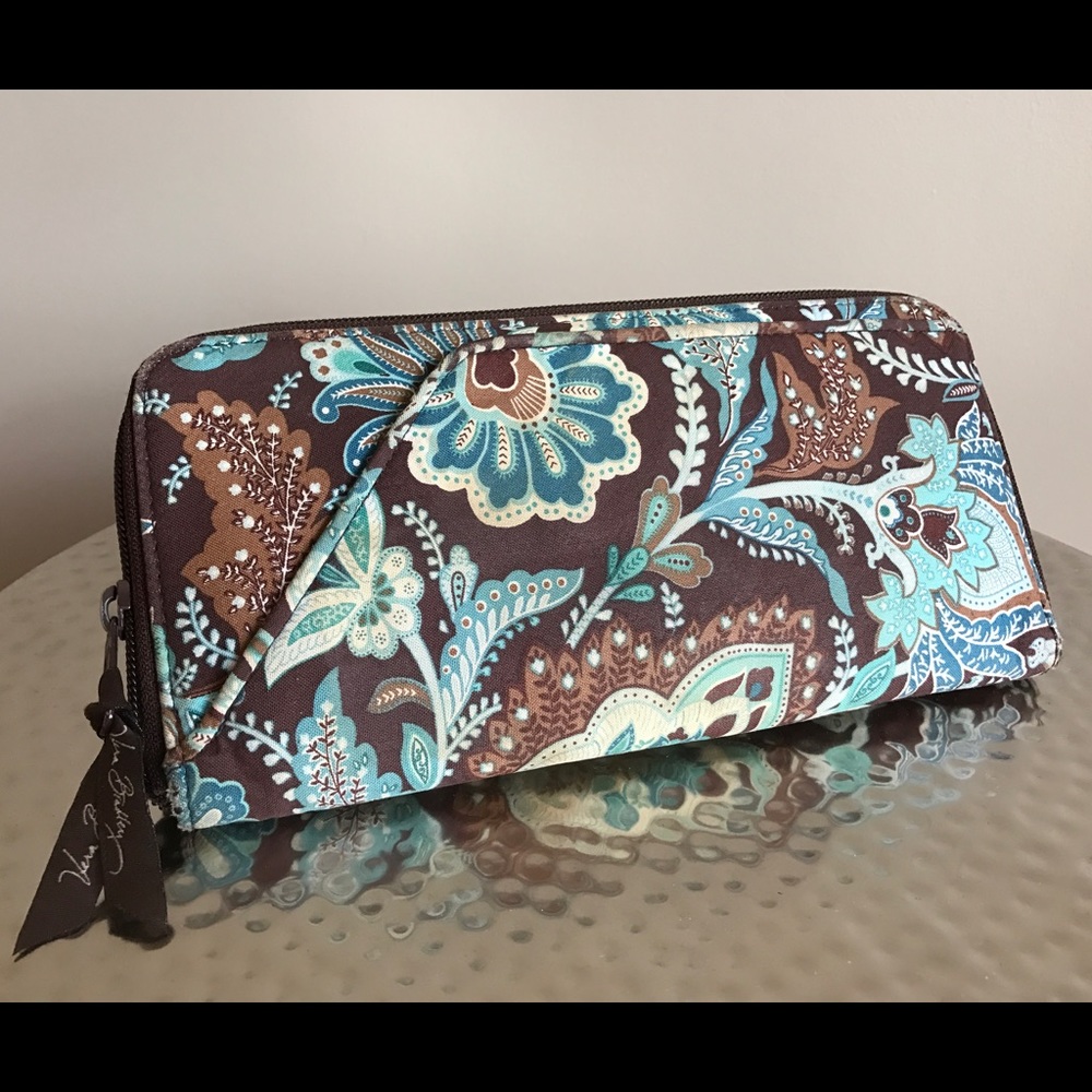 Blue and Brown Vera Bradley Wallet/Clutch