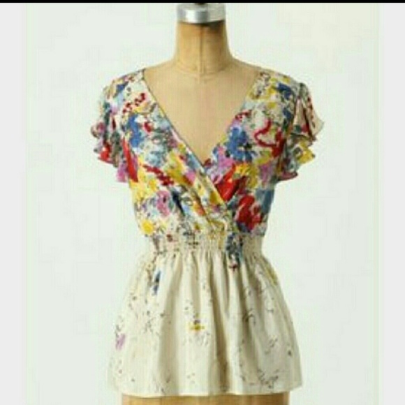 Anthropologie Tops - FIRM! Anthropologie Heartsease Habotai