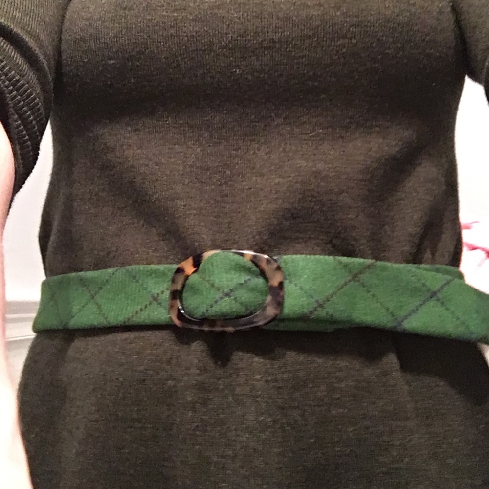 J. Crew Wool Belt with Tortoise Closure
