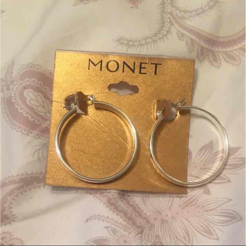 Silver hoop earrings