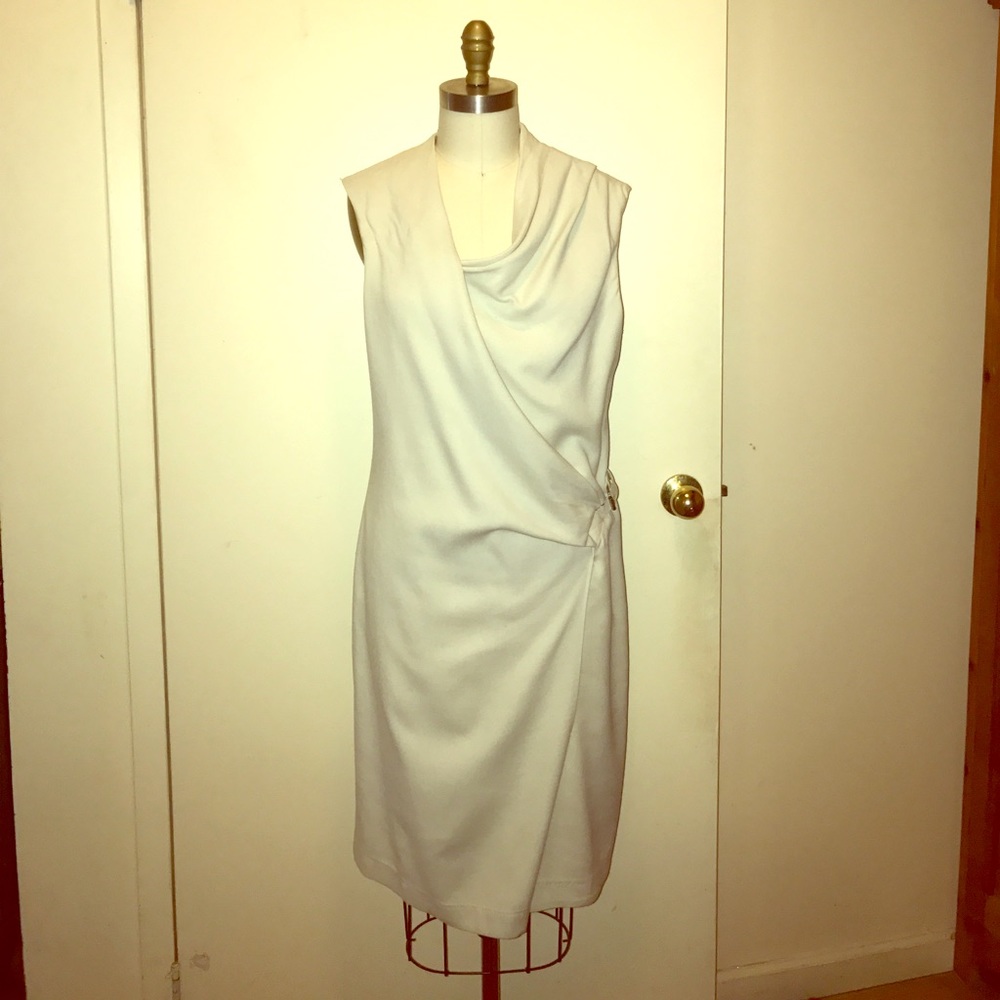 Helmet Lang asymmetrically draped dress w/buckle