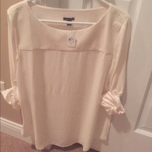 White faux leather top tunic