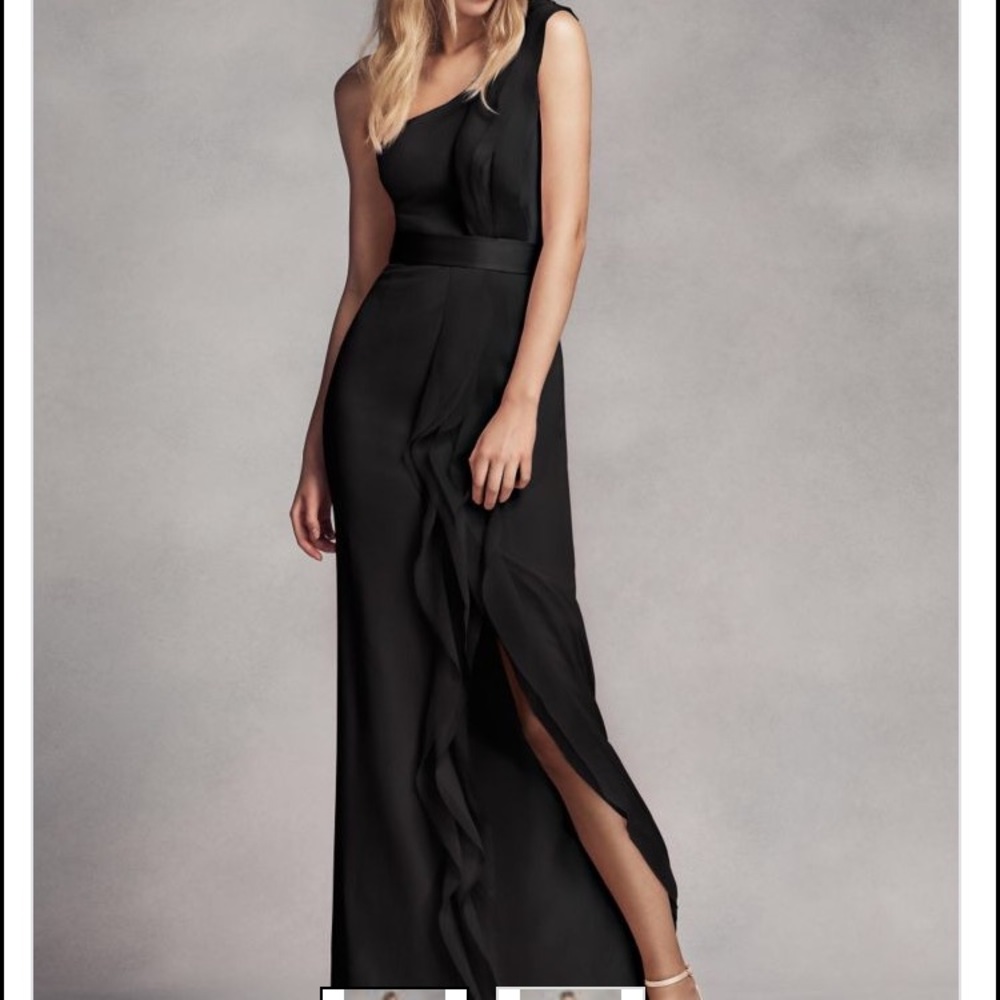 White by Vera Wang One Shoulder Bridesmaid Dress