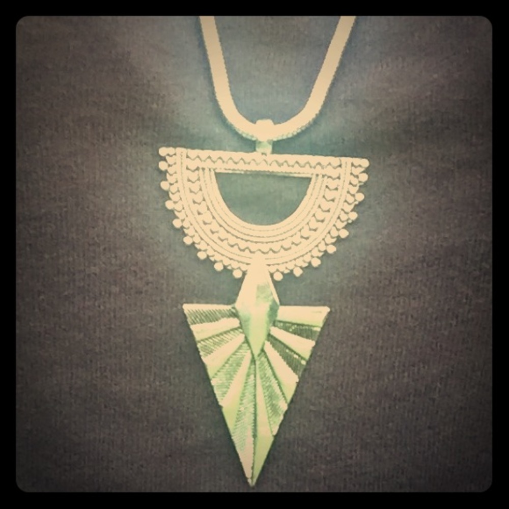 Fashion Necklace, silver color with thick chain.