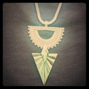 Fashion Necklace, silver color with thick chain.