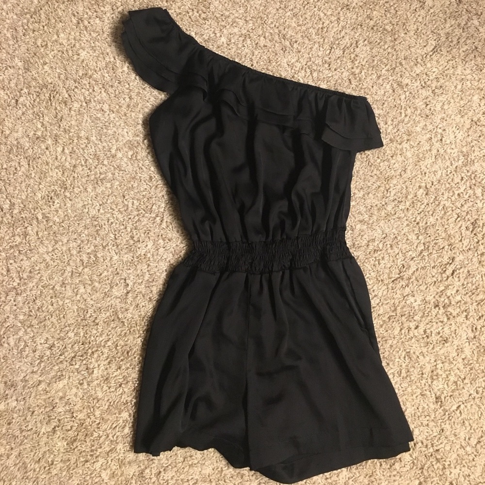 Sparkle & Fade Silky One-Shoulder Romper