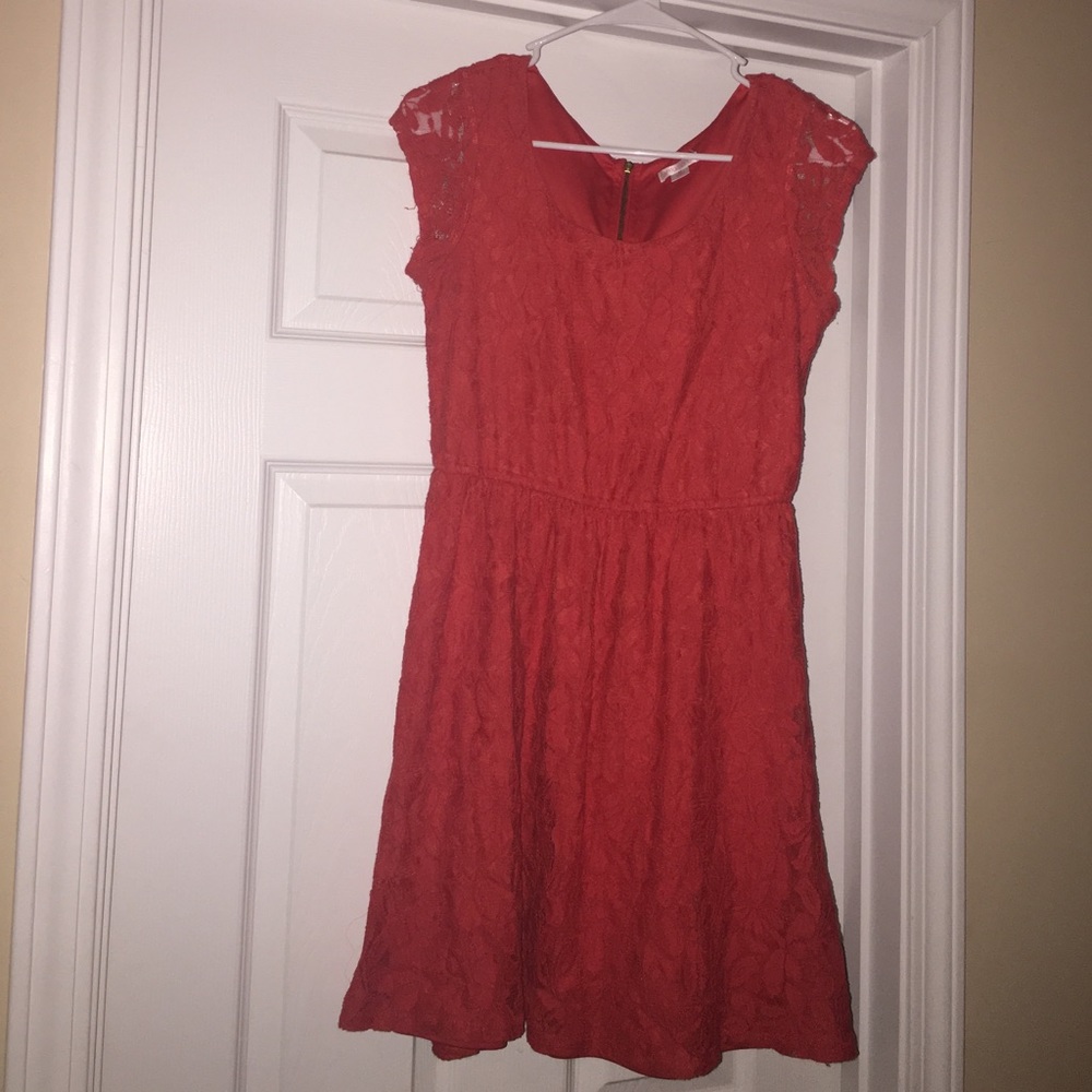 orange lace dress size m
