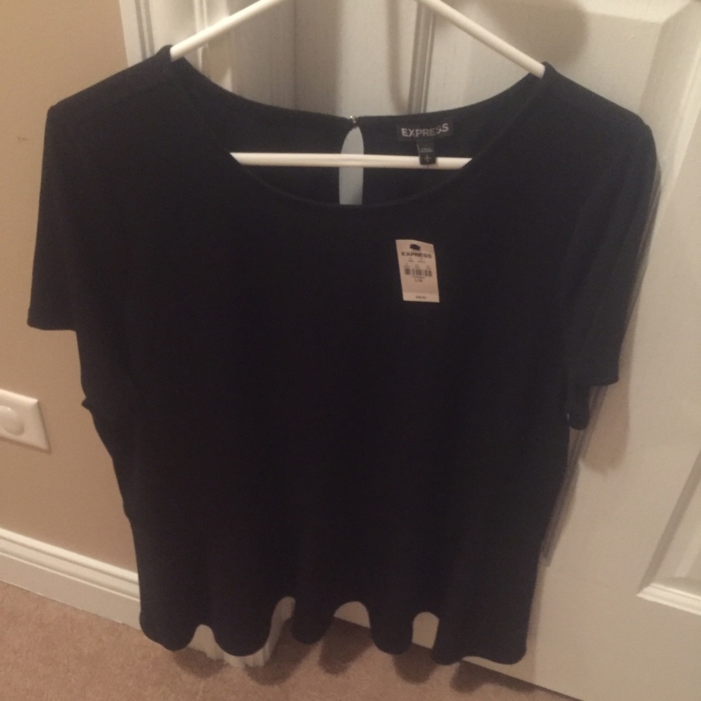 NWT Express black peplum top