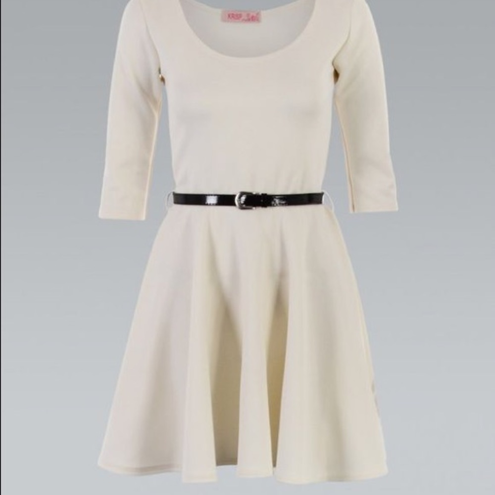 A-line cream dress