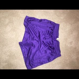 Purple track shorts