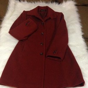 🎉 Deep Red Knee Length PeaCoat 🎉