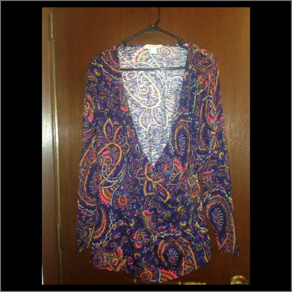 Coldwater Creek 1x/ size 18 faux- wrap dressy top