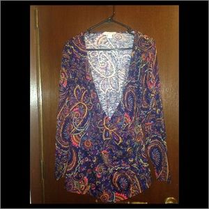 Coldwater Creek 1x/ size 18 faux- wrap dressy top