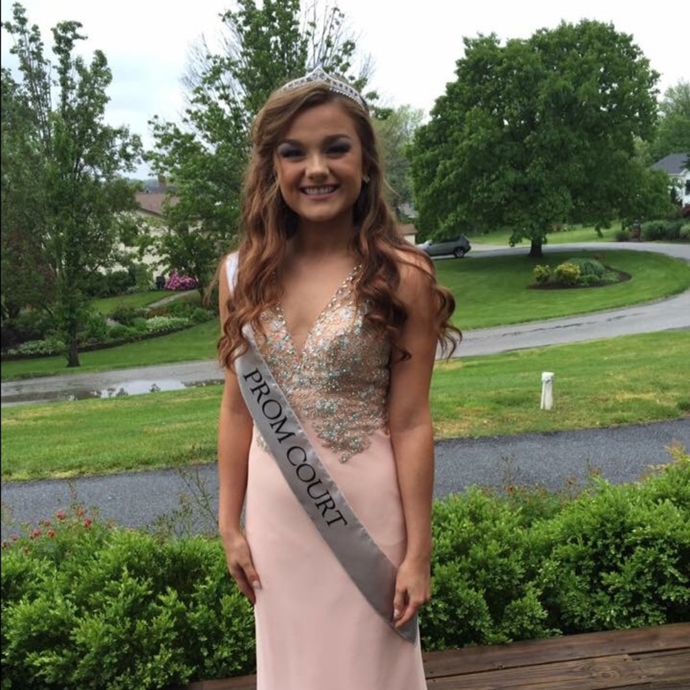 Faviana blush pink prom dress worn only once!