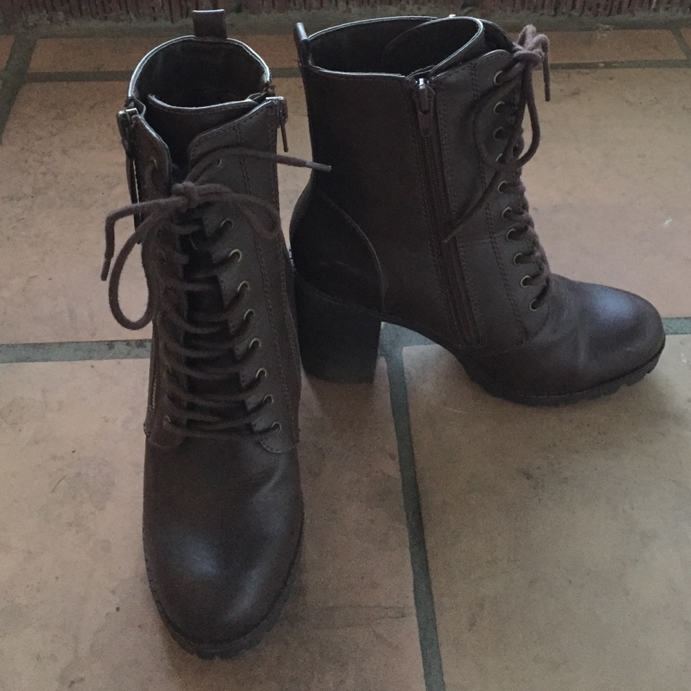 Dark brown booties