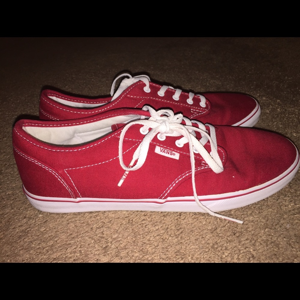 Red Vans worn twice