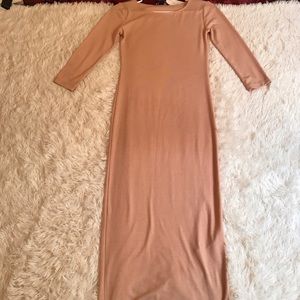 Long apricot maxi dress