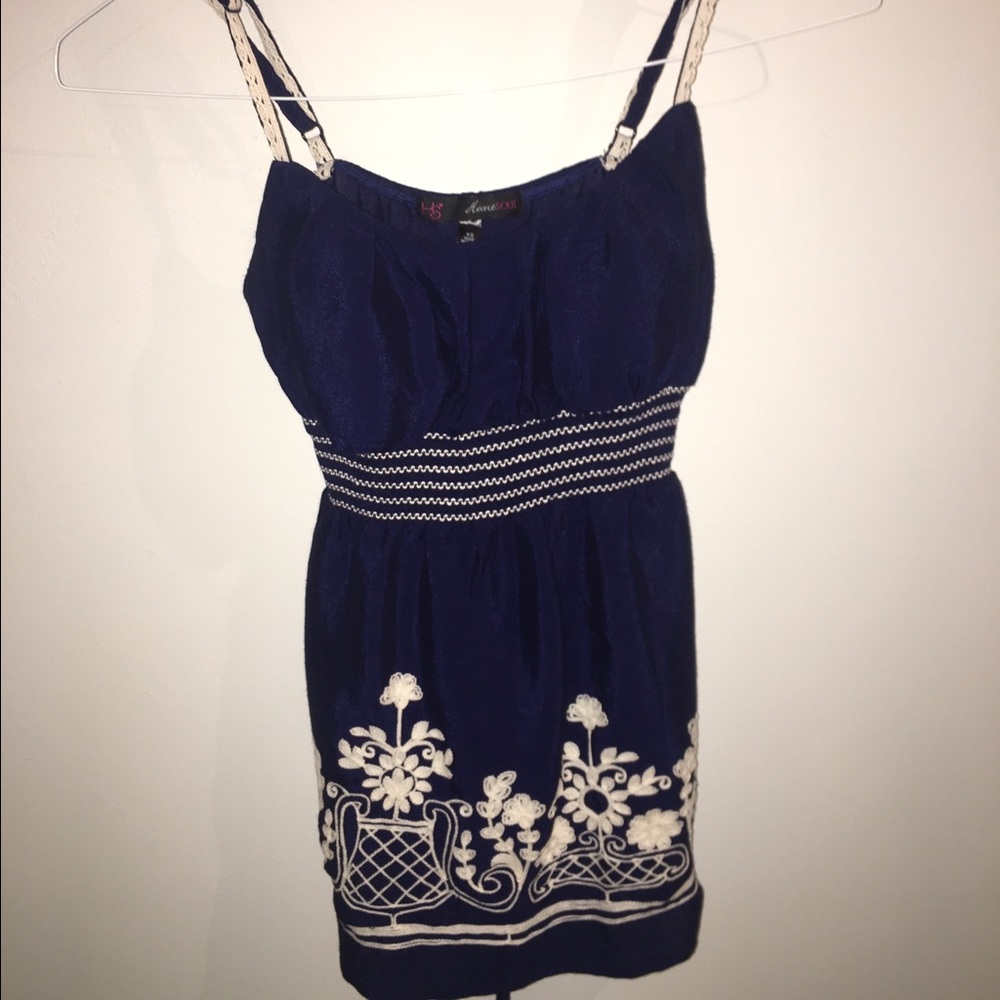 Floral blue tank