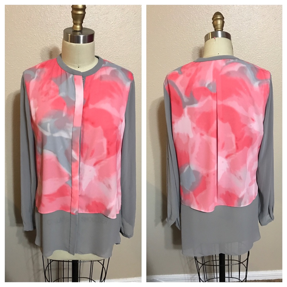 Tahari floral blouse