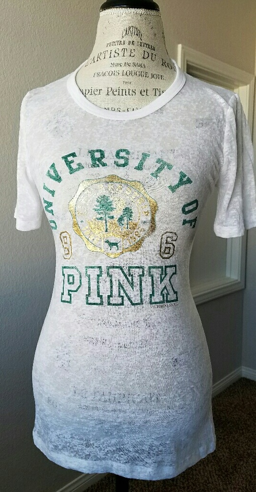 Pink Victoria's Secret burnout tee shirt
