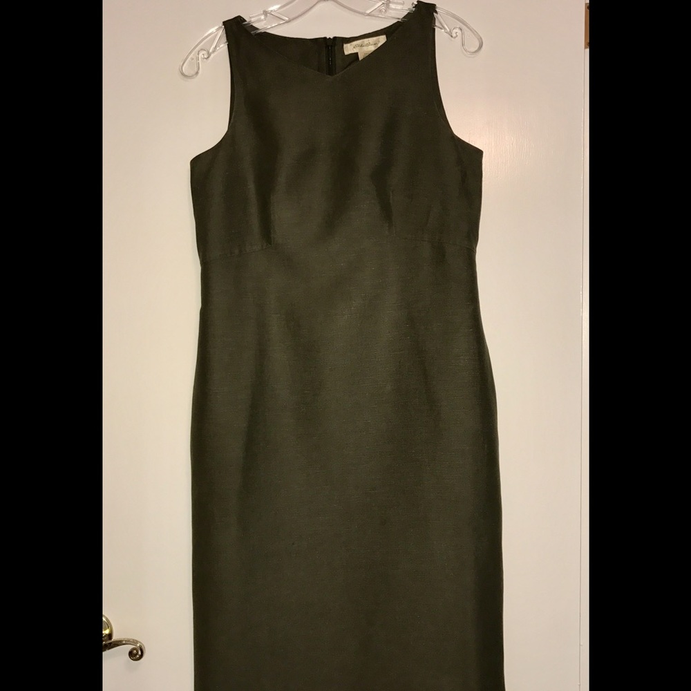 Olive green sheath dress