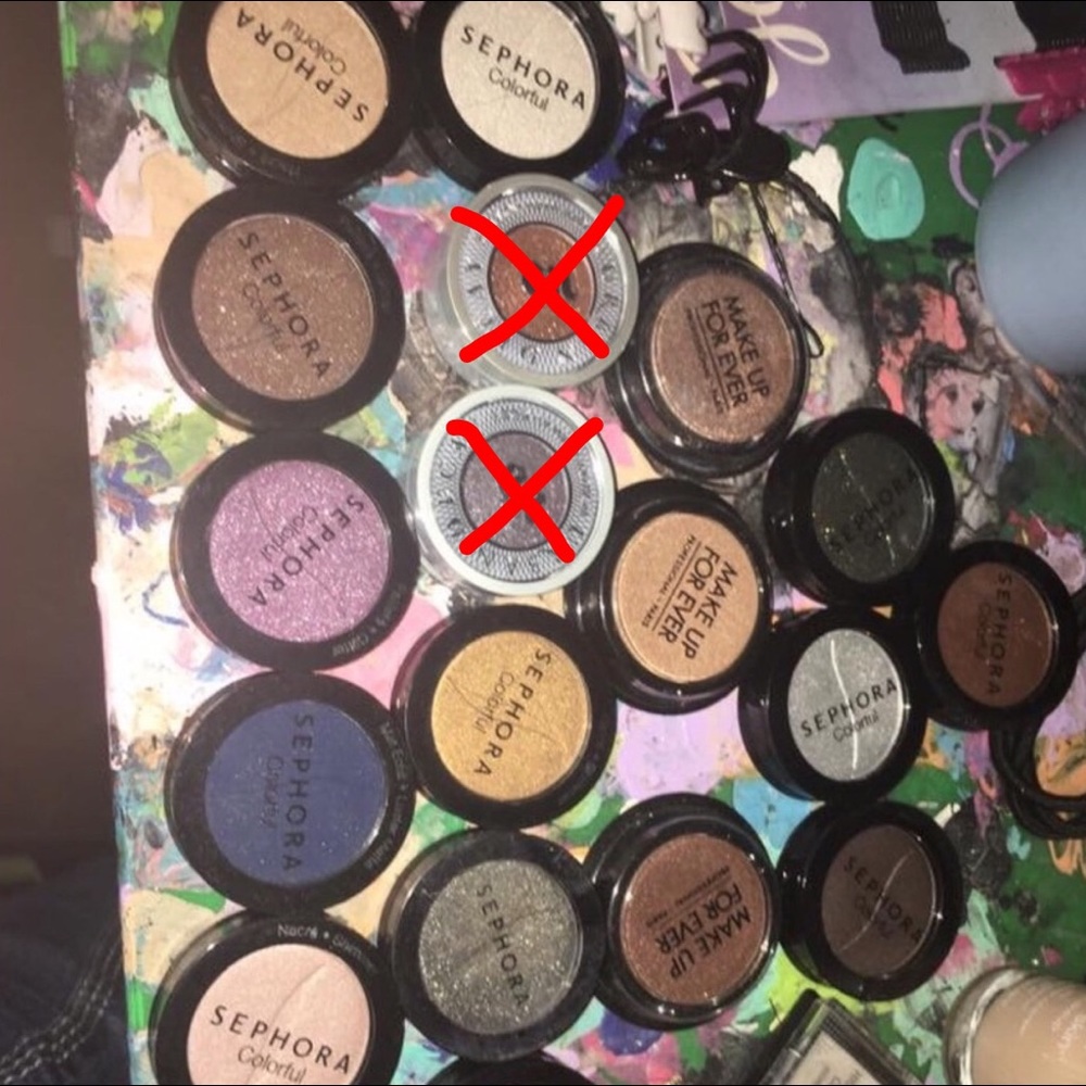 Sephora, urban decay, and make up forever shadow