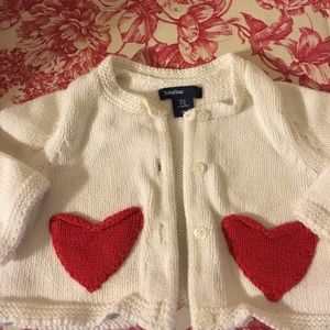 Baby GAP sweater with heart pockets 3-6months