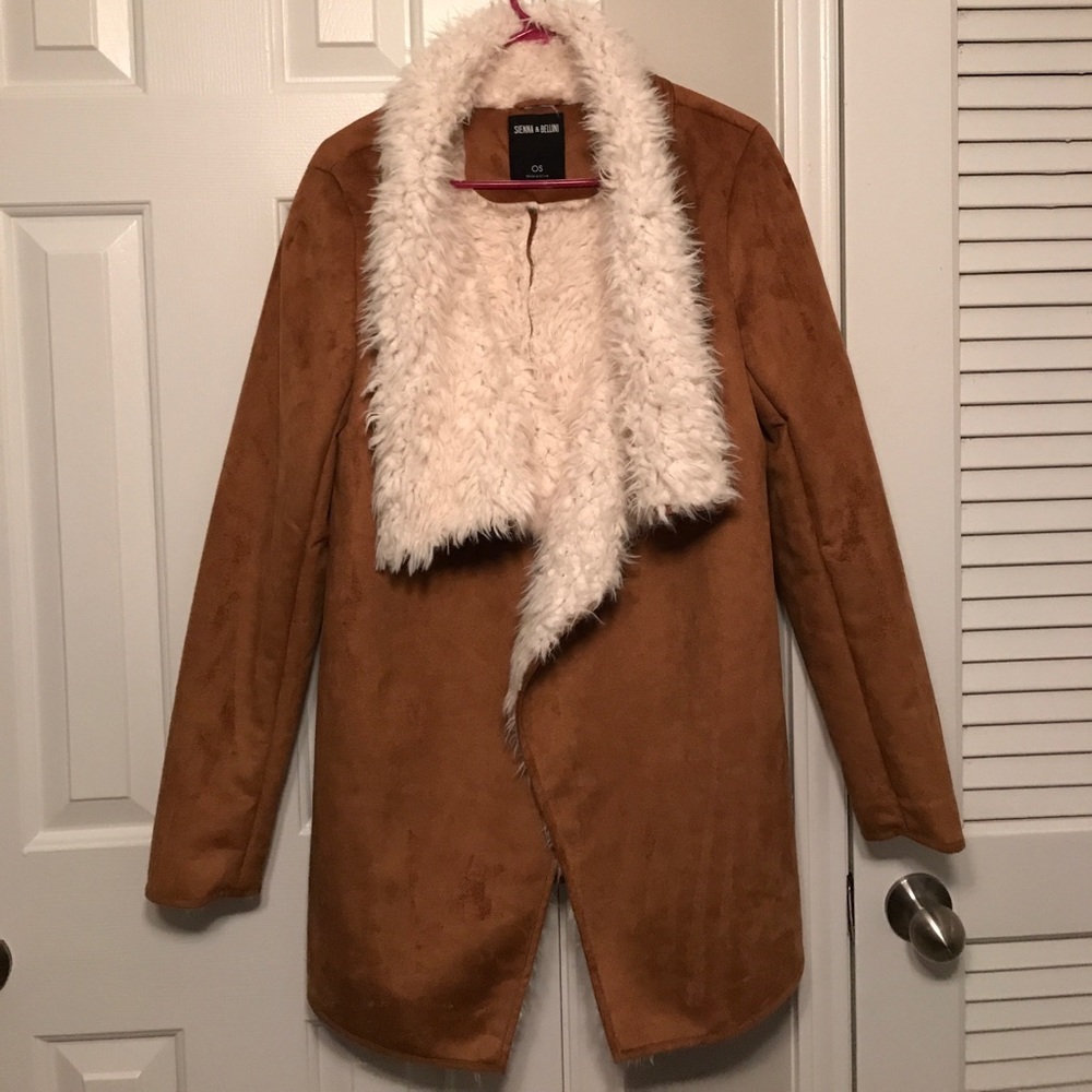 Sienna & Bellini brown and white suede jacket NWOT