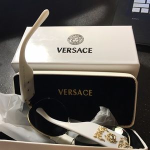 Versace aviator white n gold