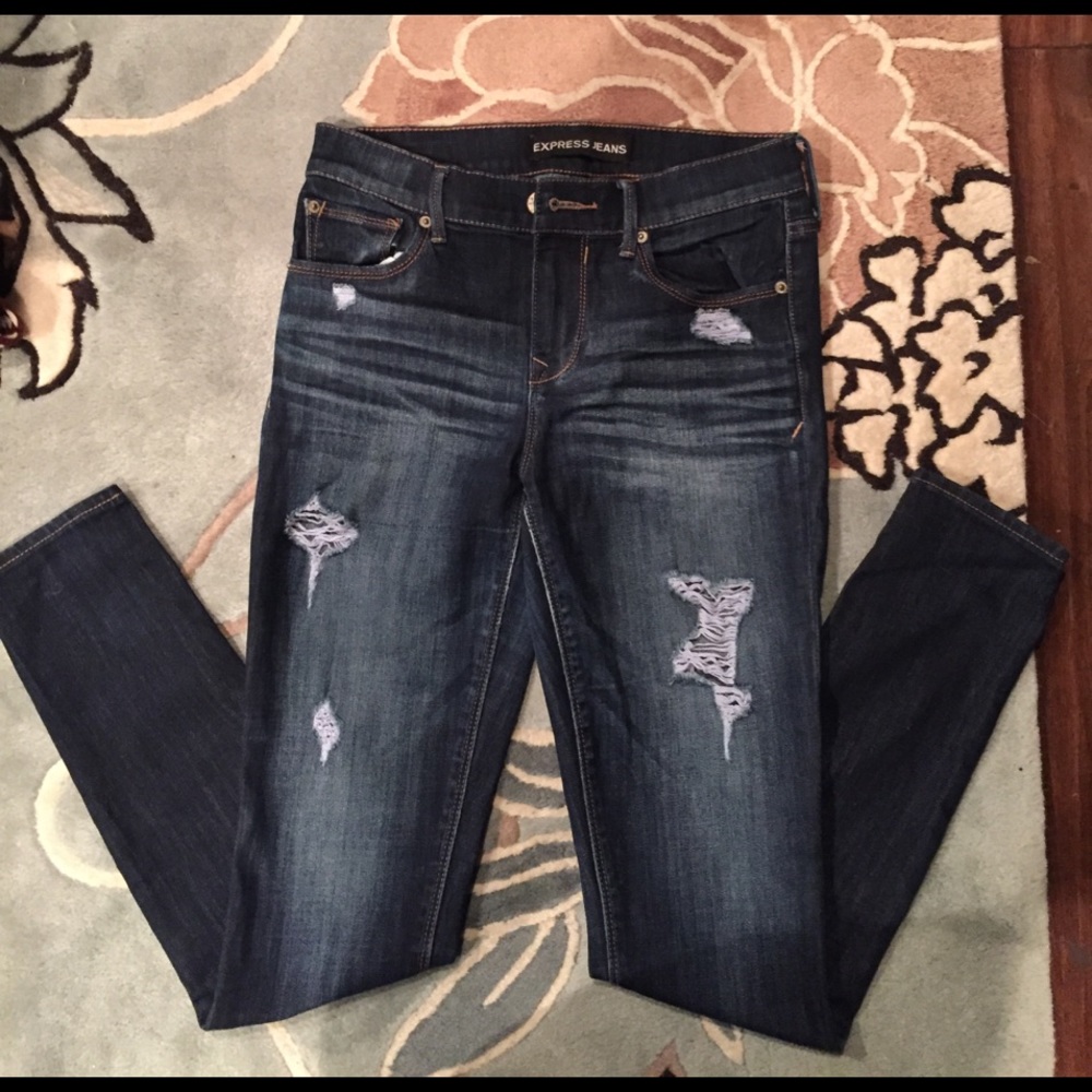 Distressed express jeans