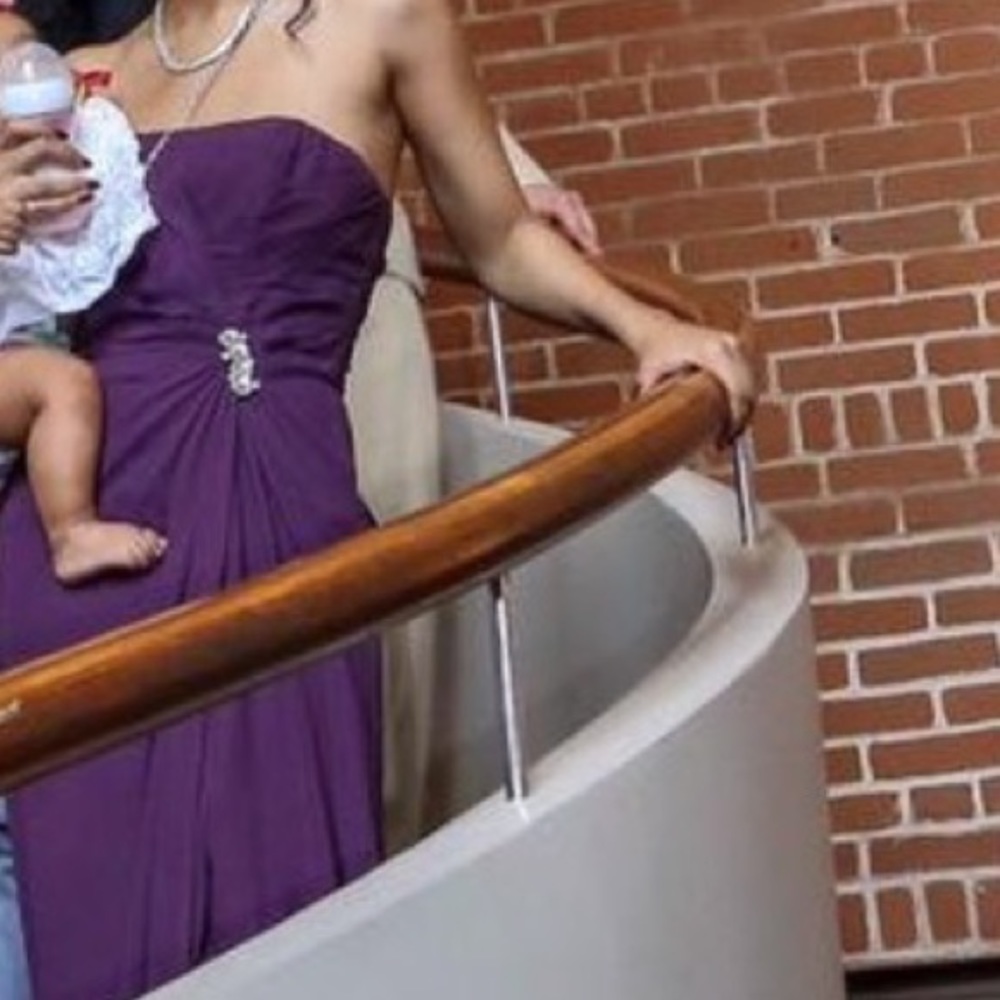 Purple David's Bridal dress