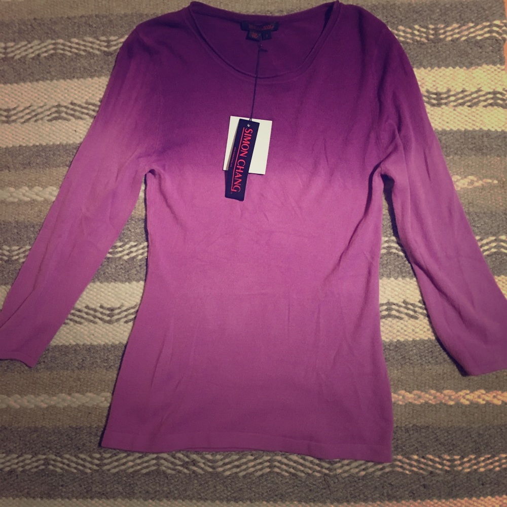 NWT Purple Ombré Simon Chang sweater