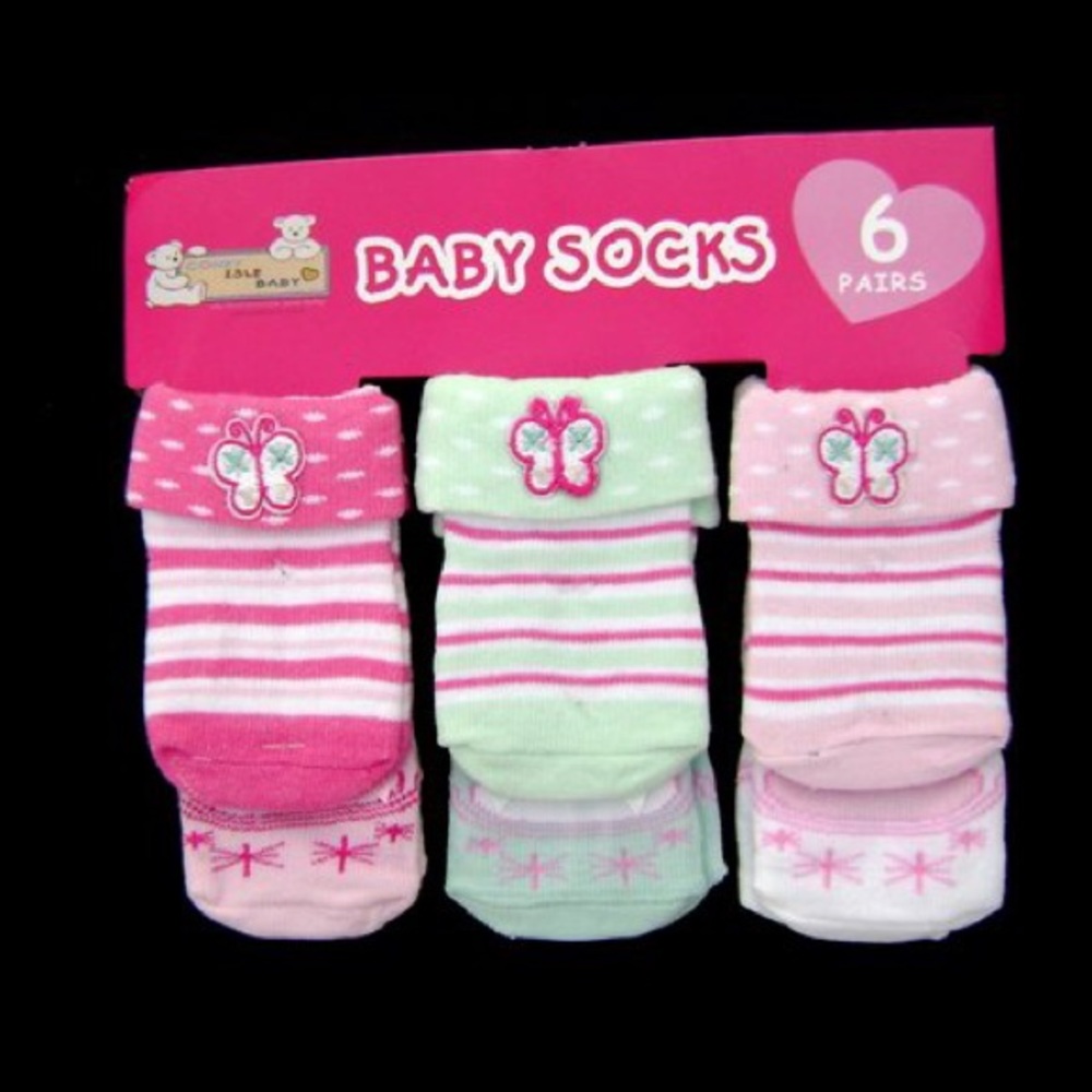 Baby Girls Socks Size 0-6M (12 pairs)