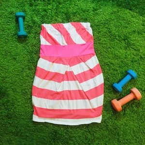 Neon Pink tube dress, beach dress