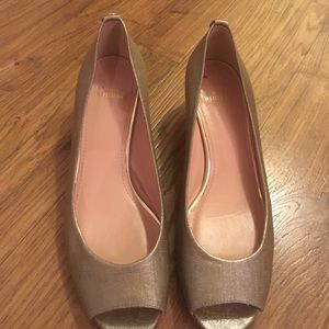 Metallic Stuart Weitzman Kitten Heels