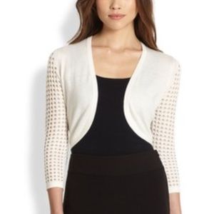 SAKS 5th [BLACK] Silk + Cashmere Shrug