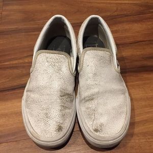 Vans Classic Slip on in Crackled Leather