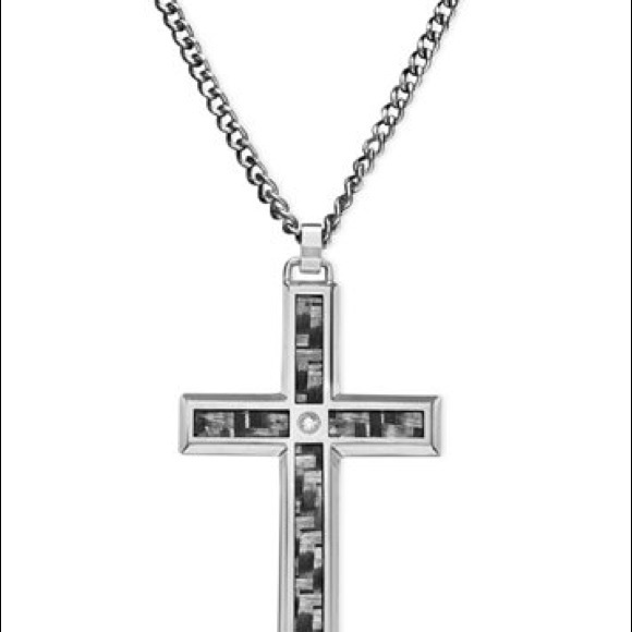 Steel cross necklace