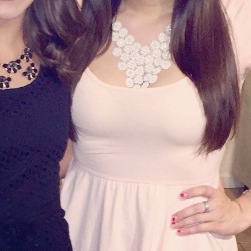 Flower bib statement necklace