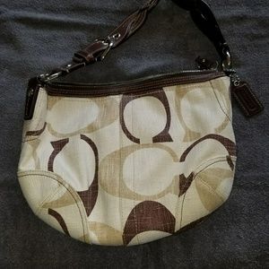 Coach linen summer purse