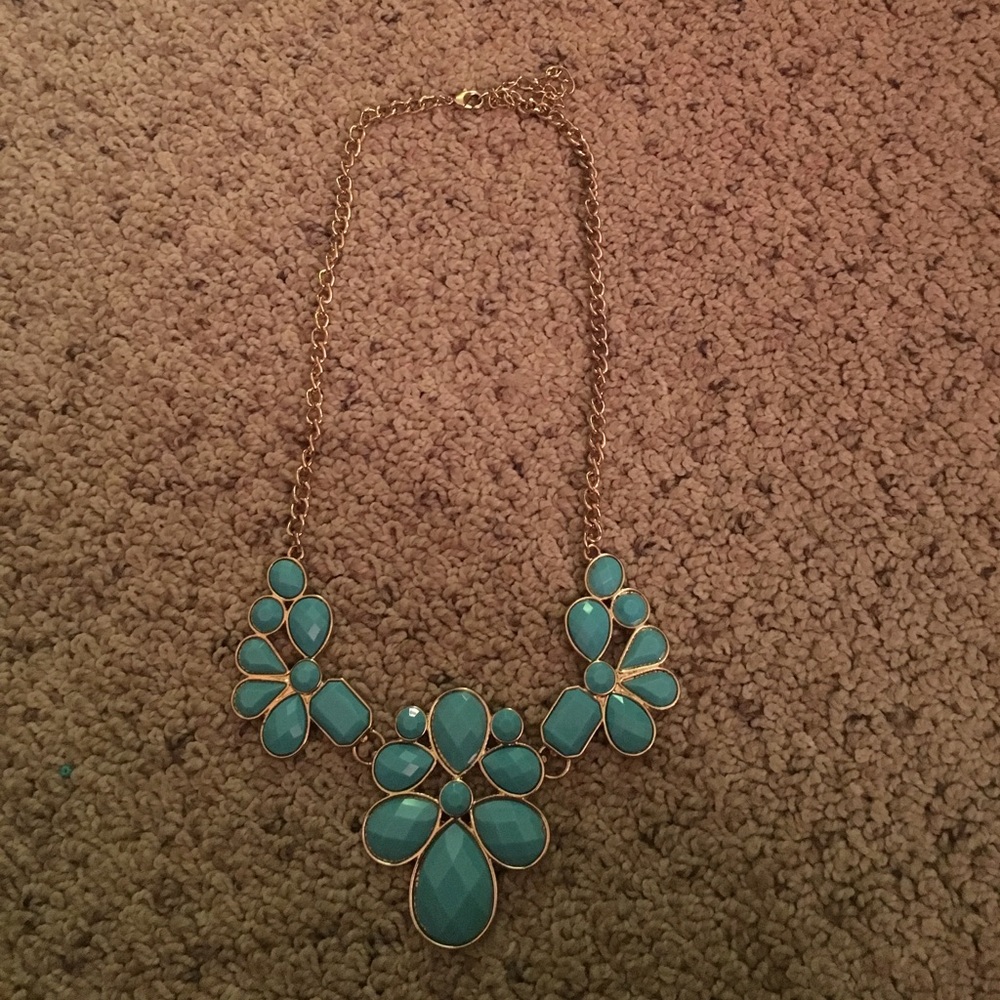 Turquoise blue statement necklace