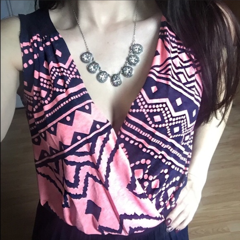 RESTOCKED NAVY / NEON PINK JUMPSUIT ROMPER - Picture 3 of 3