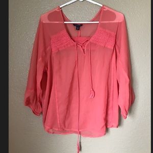 Coral dressy top