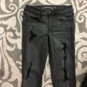 Black/gray American Eagle jeggings