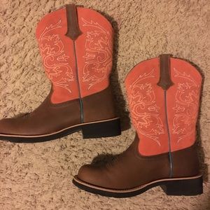 Peach Ariat Cowboy Boots