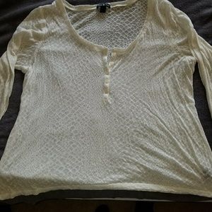 Sheer burnout cream snake print top