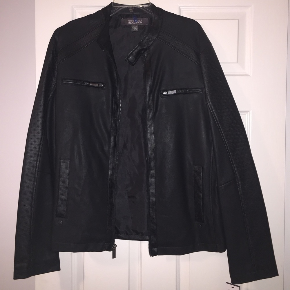 Kenneth Cole Mens faux leather moto jacket