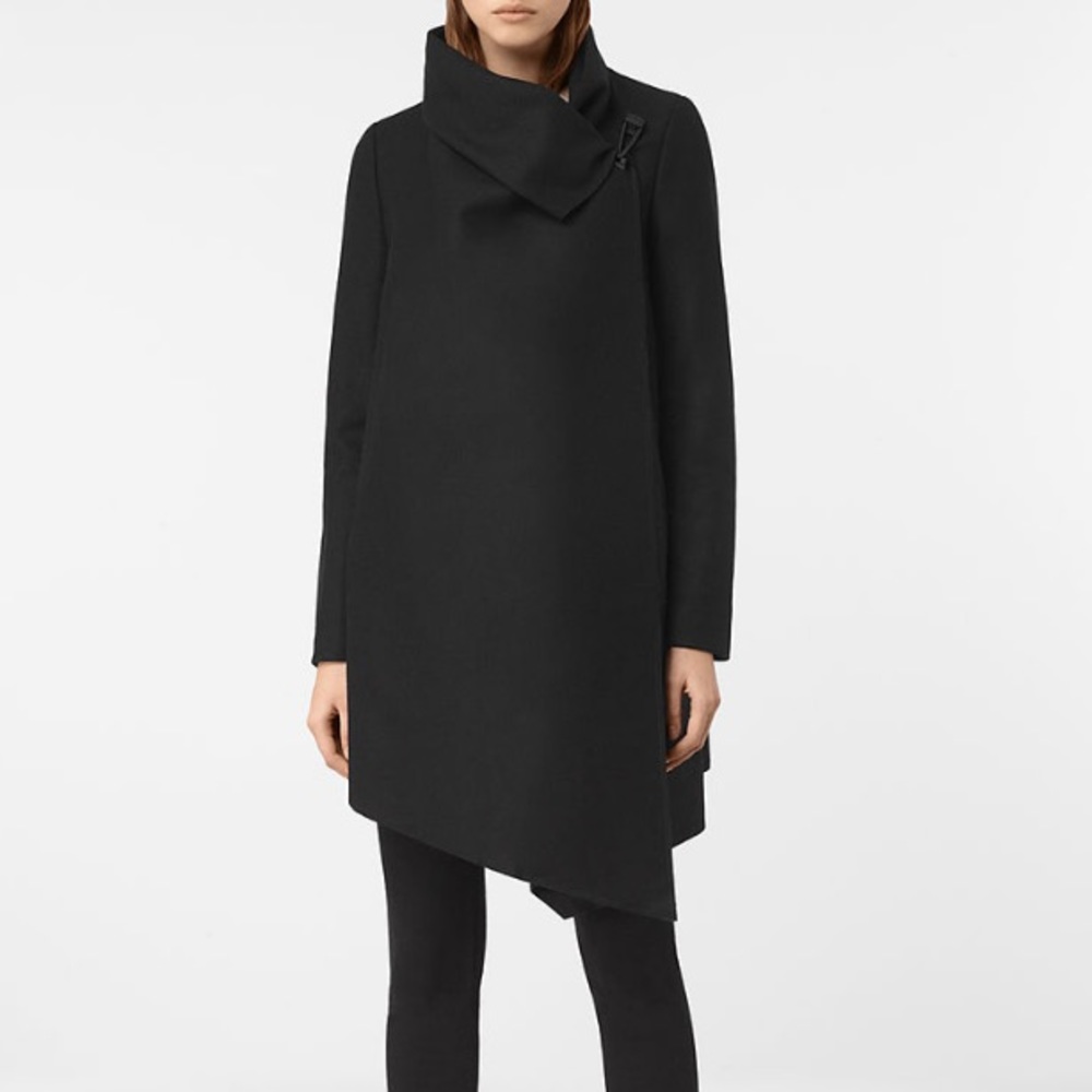 All Saints City Monument Coat in black
