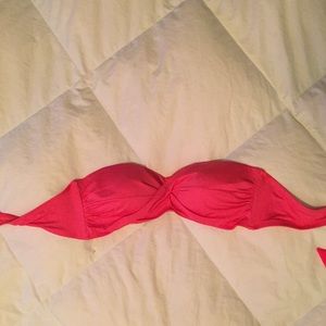 pink bandeau swimsuit stop