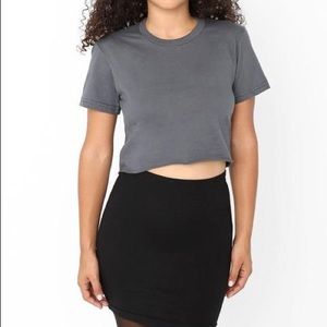 AMERICAN APPAREL Fine Jersey Short Sleeve Crop Top